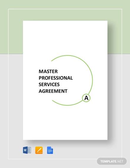 master professional services agreement template