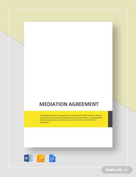 mediation agreement template