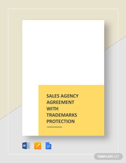sales agency agreement with trademarks protection template