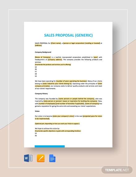 FREE 20 Sample Sales Proposal Templates In Illustrator InDesign MS   Sales Proposal Template 