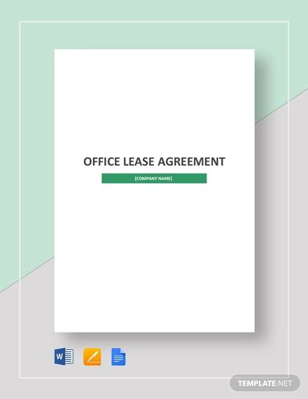 sample office lease agreement template