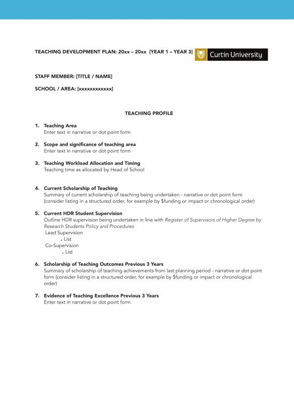 teaching staff development plan template 2