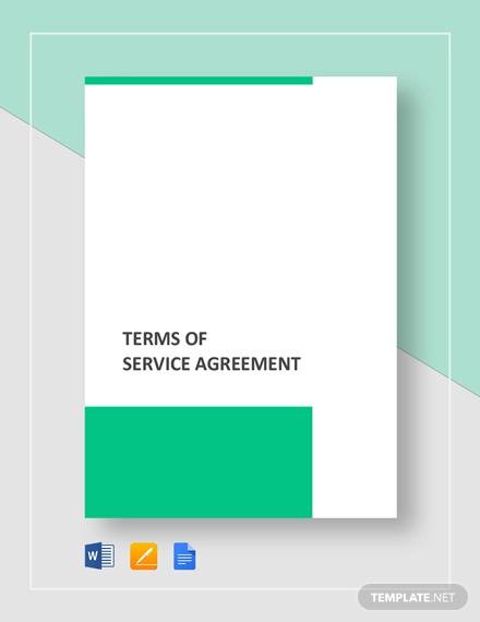 terms of service agreement template