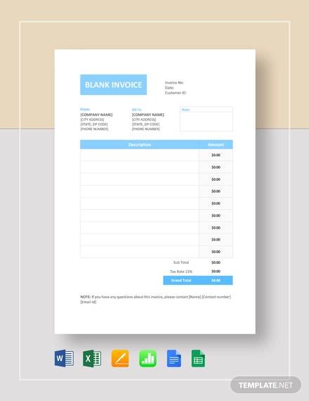 blank invoice template