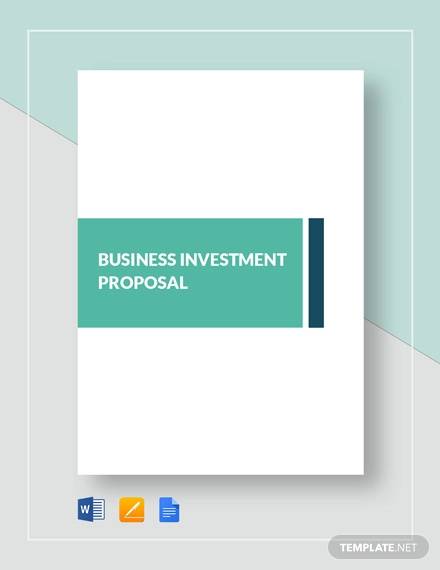 FREE 11  Small Business Investment Proposal Samples and Templates in