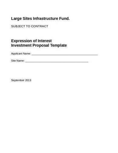 business investment proposal for infrastructure