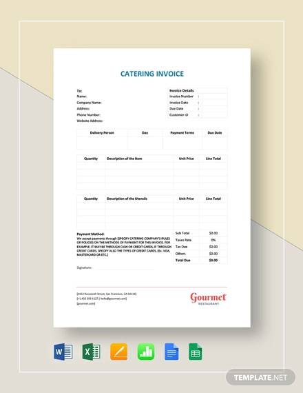 catering service invoice template