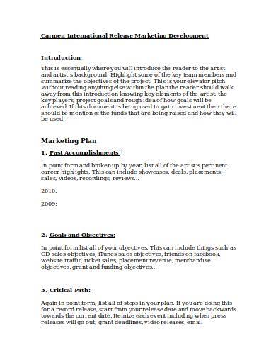 FREE 11+ Music Marketing Plan Templates in PDF | MS Word