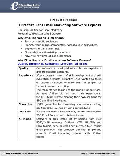 email marketing software proposal template