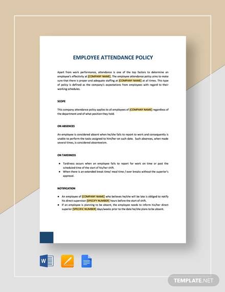 FREE 8 Sample Attendance Policy Templates In PDF FREE 8 Sample Attendance Policy Templates In PDF