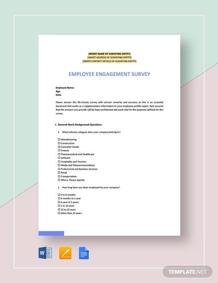 Sample Employee Survey Template 11 Free Documents In Word Pdf - 