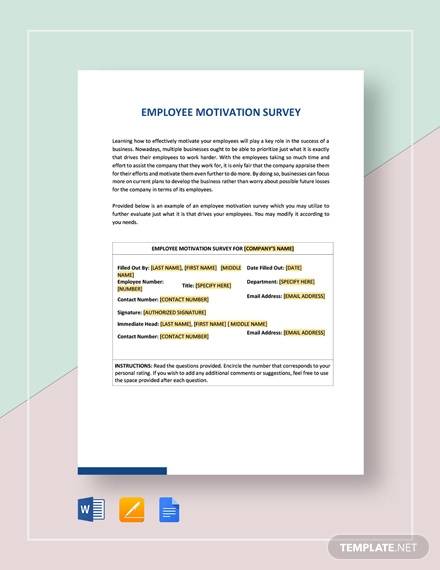 employee motivation survey template