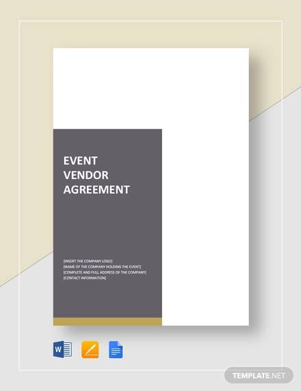 event vendor agreement template
