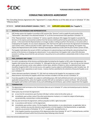 export consulting services agreement sample 01