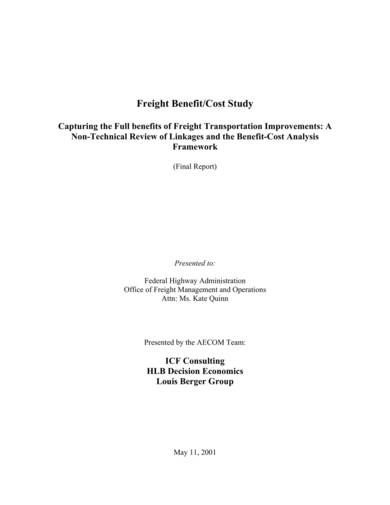 freight benefit cost analysis sample