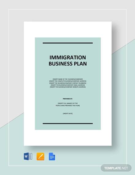 immigration business plan template