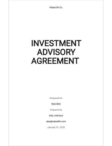 investment advisory agreement template