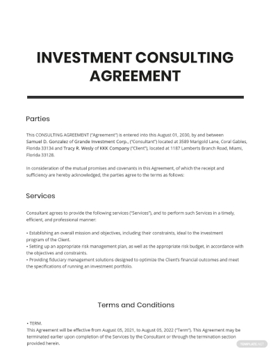 investment consulting agreement template1