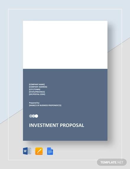 investment proposal template