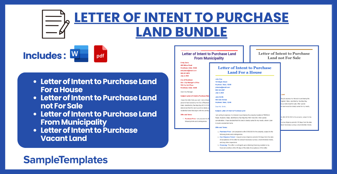 letter of intent to purchase land bundle