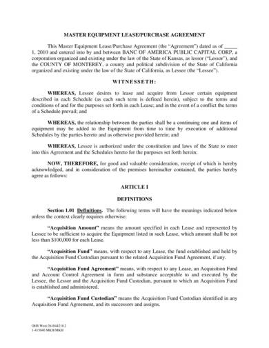 master equipment lease purchase agreement sample 01