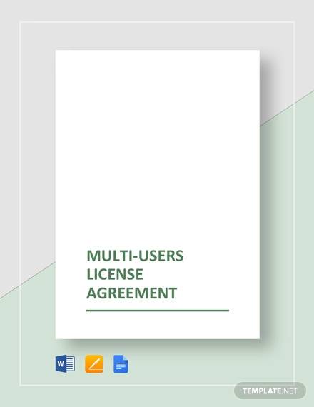 multi users license agreement template