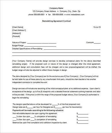 FREE How to Write a Kitchen Remodeling Contract Samples