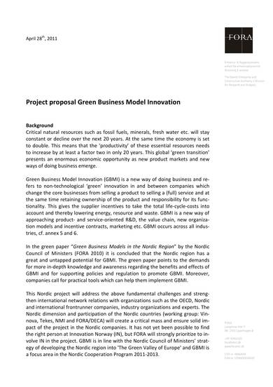 project proposal template for green business 01