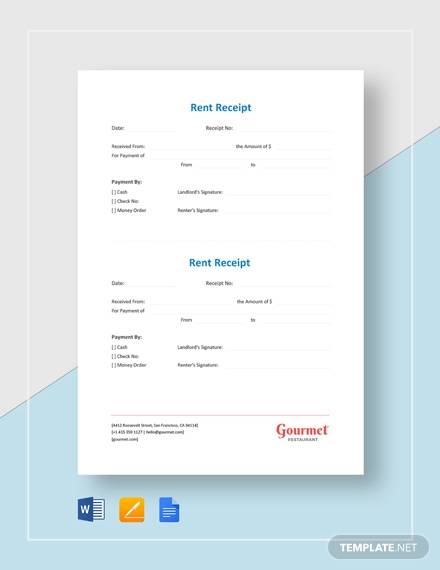 microsoft rent receipt template