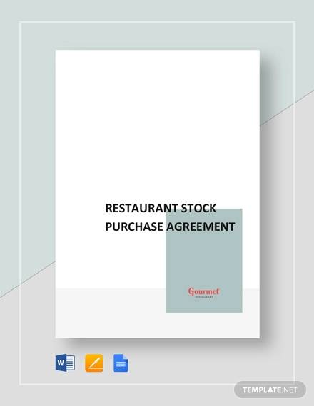 restaurant stock purchase agreement template