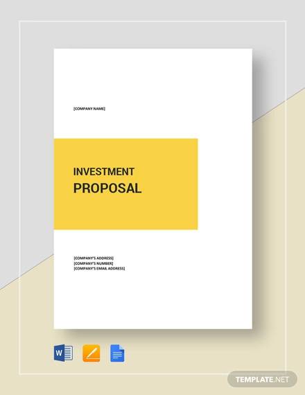 sample investment proposal template