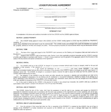 sample property lease purchase agreement 1