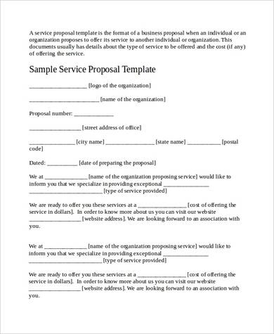 FREE 9  Proposal For Services Samples in PDF MS Word