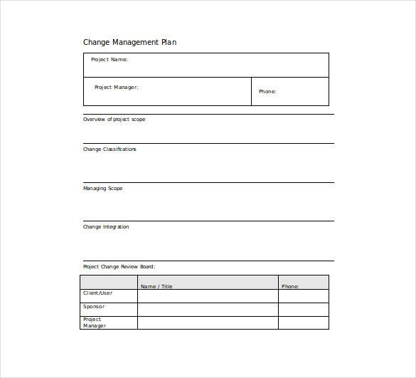 scope change management plan template