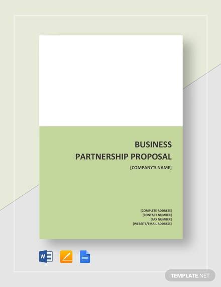 simple business partnership proposal template