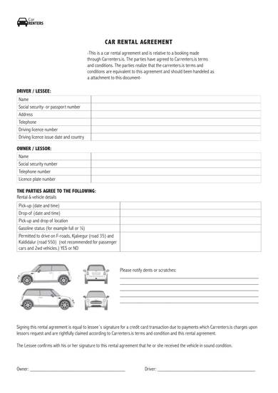 FREE 10 Personal Car Rental Agreement Samples In PDF