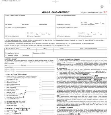 vehicle lease purchase agreement sample 1