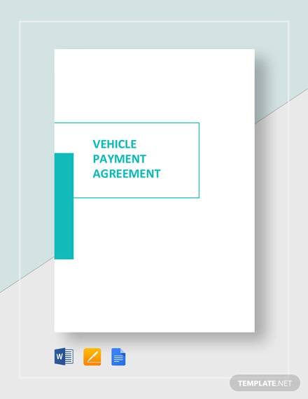 vehicle payment agreement template