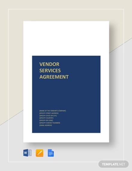 vendor agreement for services template