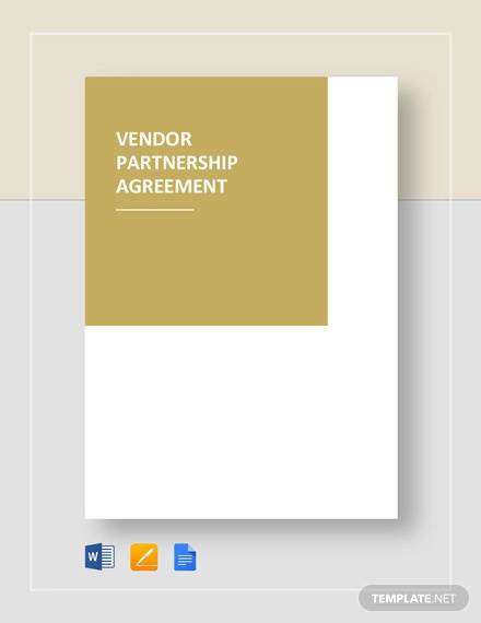 vendor partnership agreement template