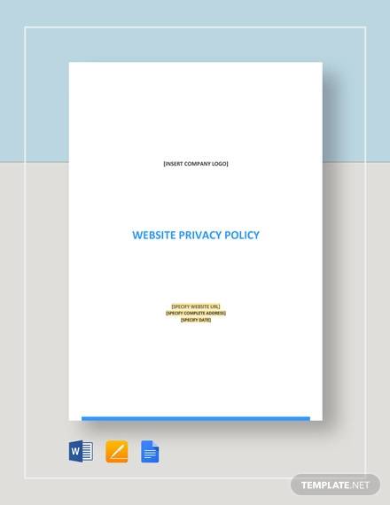 website privacy policy template