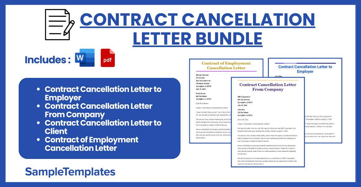 contract cancellation letter bundle