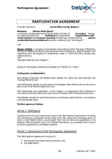 Risk Participation Agreement Template