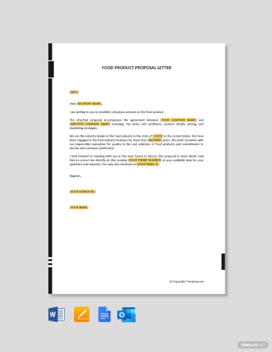 food product proposal letter template