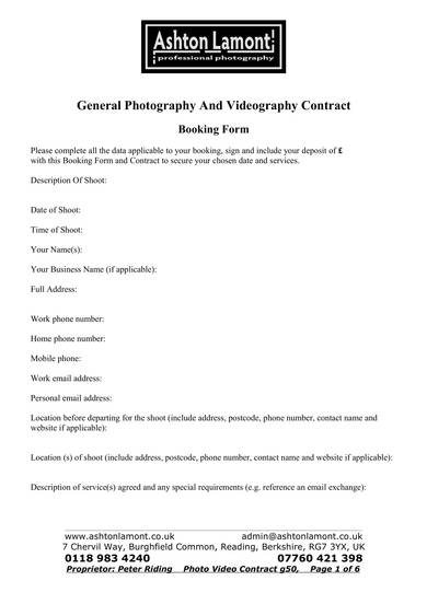FREE 11 Videography Contract Samples In PDF MS Word