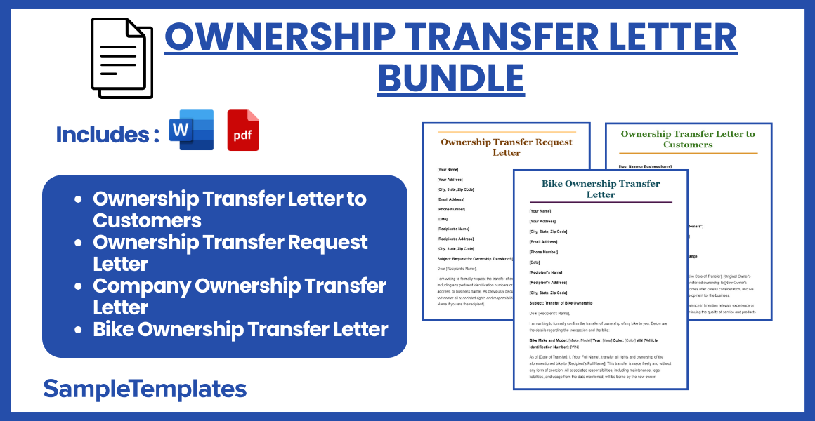 ownership transfer letter bundle