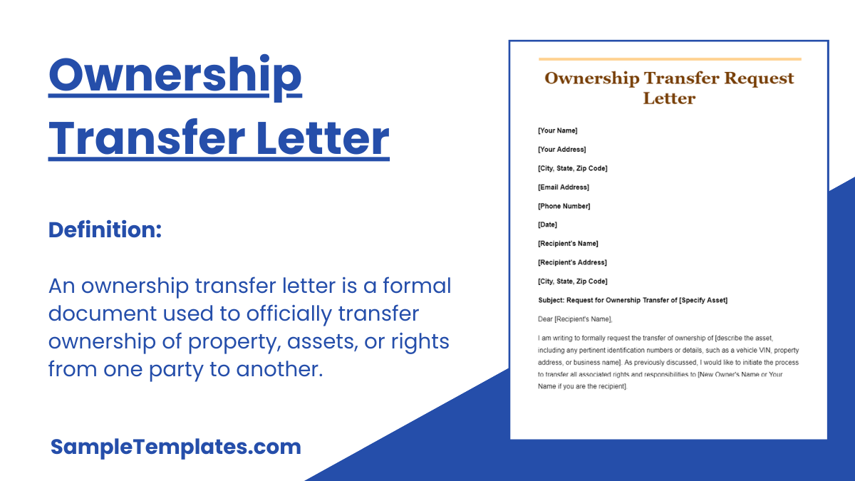 Ownership Transfer Letter