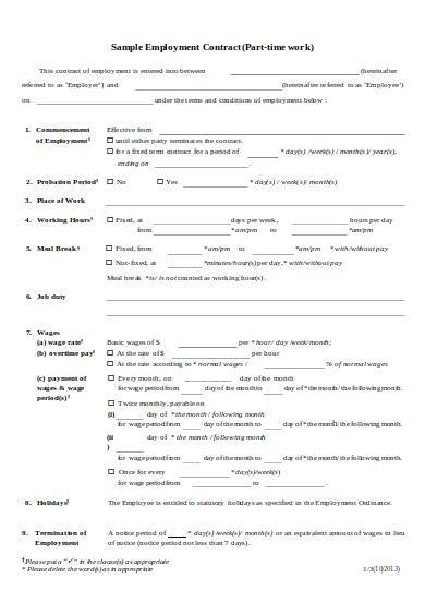 FREE 21 Employee Contract Samples Templates In PDF Word FREE 21 Employee Contract Samples Templates In PDF Word