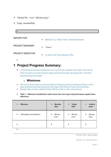 project status report template and guide 05