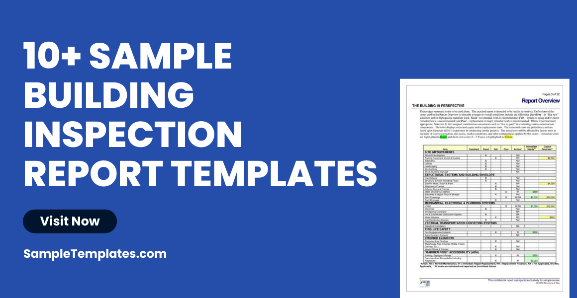 sample building inspection report templates